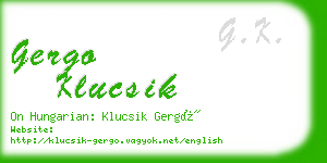 gergo klucsik business card